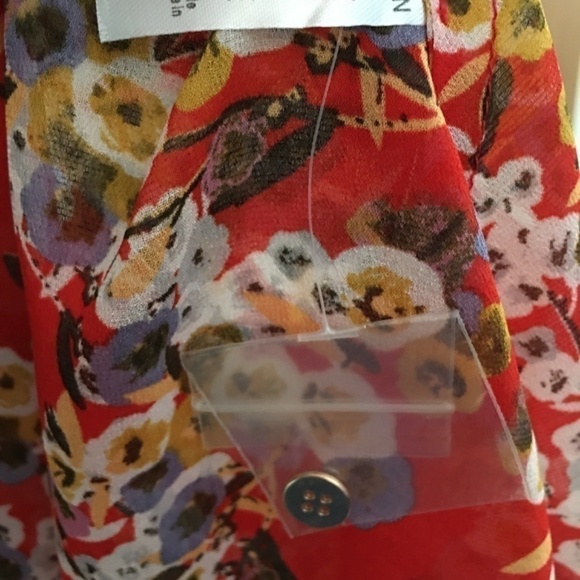 KAREN MILLEN Red Floral Ruffle Dress Size 6 - Picture 12 of 12